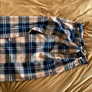 Plaid Paper bag midi skirt